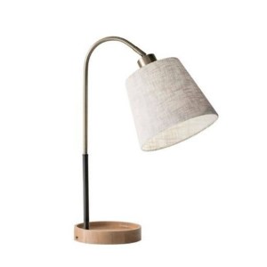 brown wood desk lamp