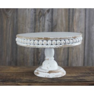 Rustic white wood candle stand