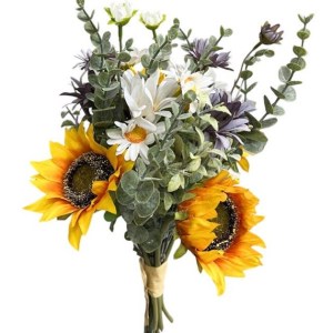 Sunflower Daisy and Eucalyptus Bouquet Arrangement